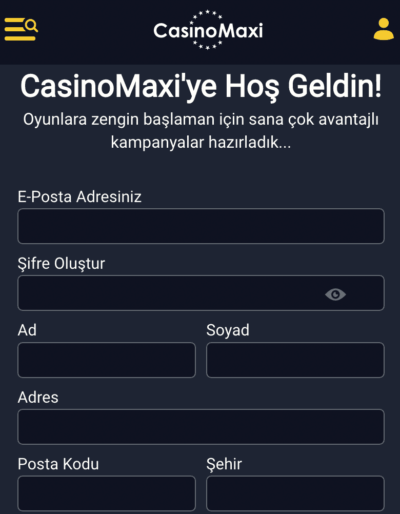 casinomaxi mobil üyelik